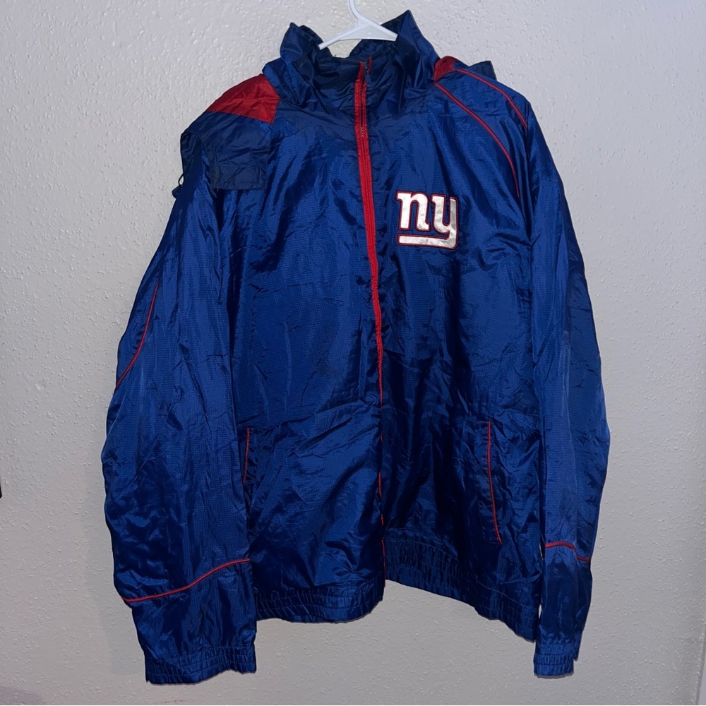 Men's Blue and Red NY GIANTS WINDBREAKER